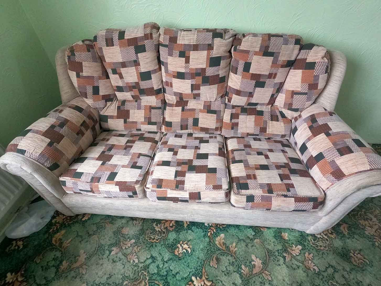 Real sofa upholstery cleaning photo from New Life Carpet