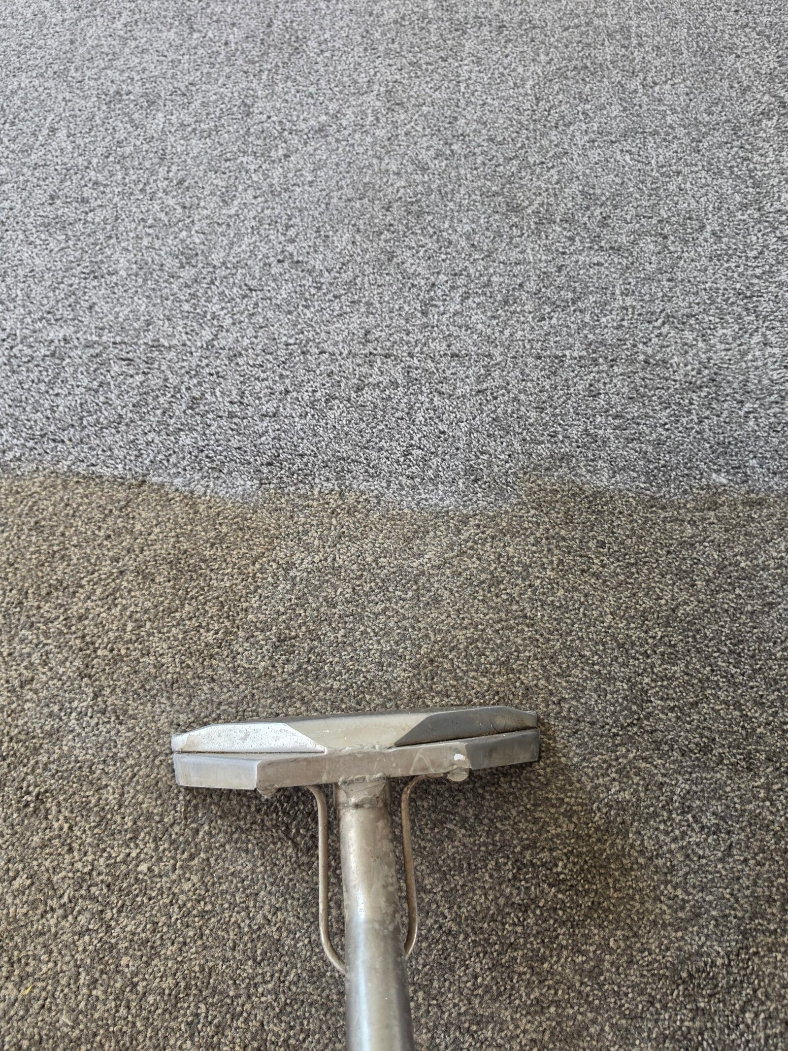 Professional carpet cleaning hot water extraction wand in use