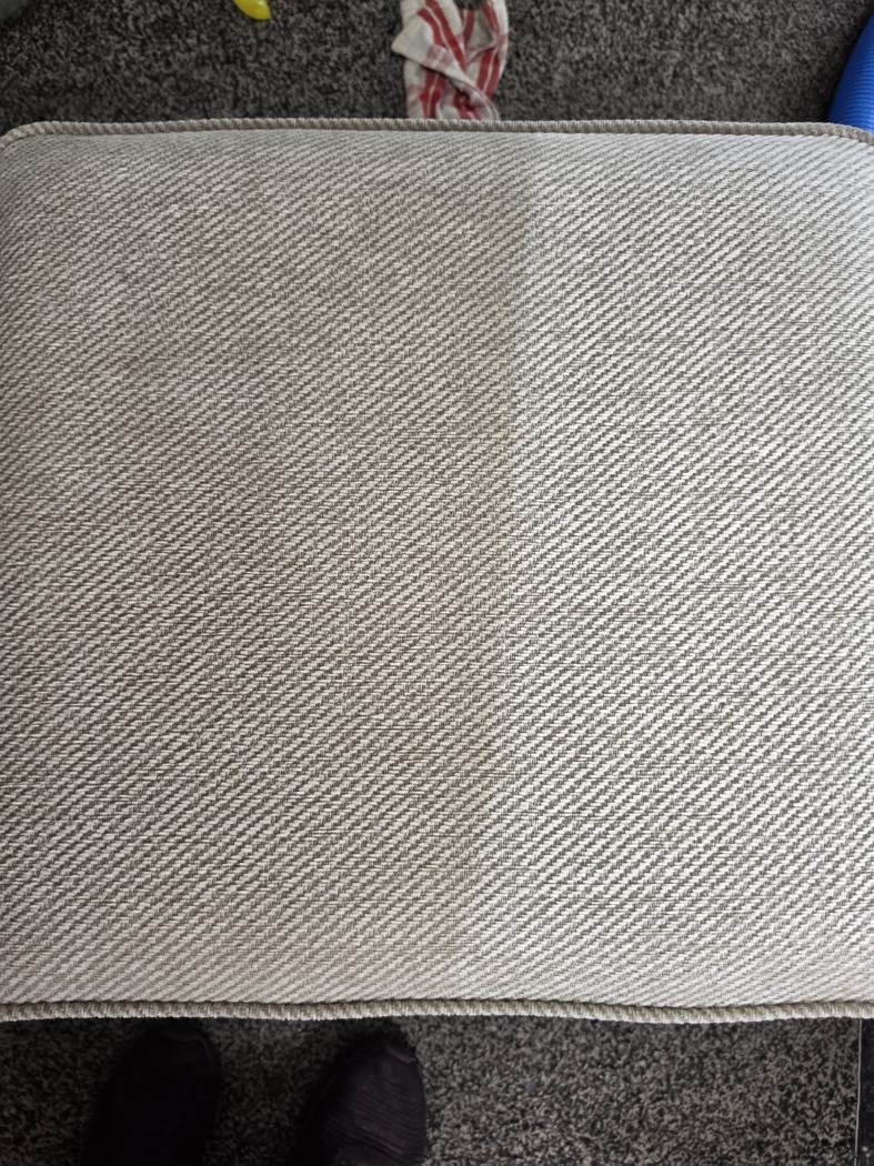 Upholstery Cleaning Doncaster | Sofa & Chair Cleaning 3 Cleaned light-coloured textured fabric cushion photographed during a New Life Carpet upholstery cleaning job
